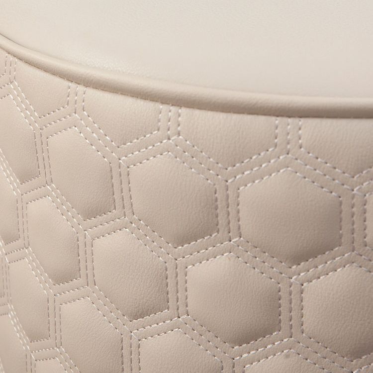 Water Resistant Pouf Ottoman Genuine Leather Round Solid Modern Ottoman