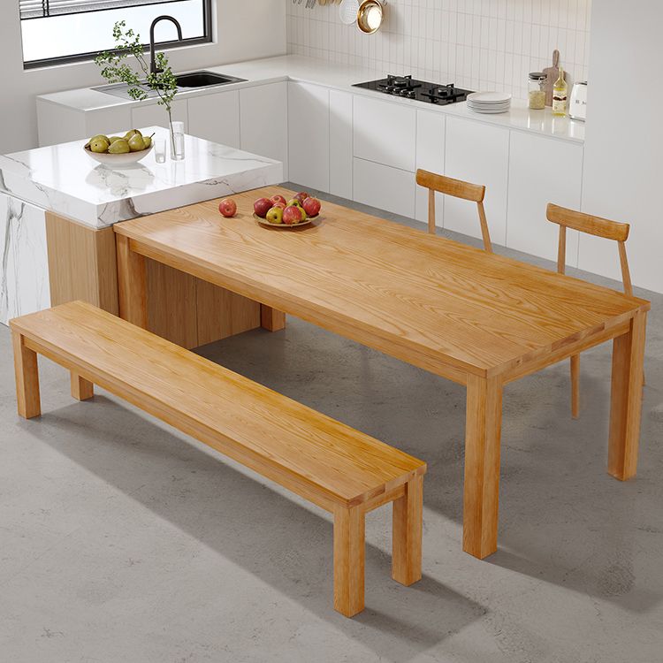 Modern Style Dining Table Rectangle Wood Dining Table with 3 legs