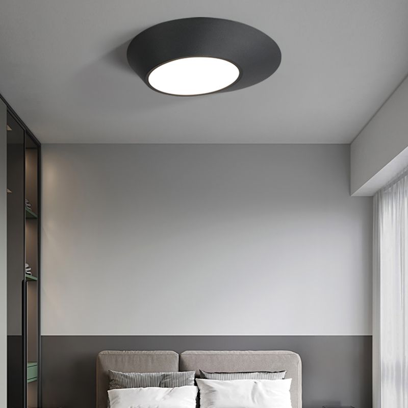 Lámpara de techo LED creativa moderna, montaje empotrado geométrico de aluminio lacado con pantalla acrílica