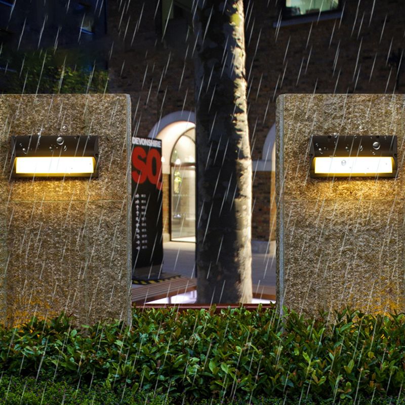 Metal Modern Wall Sconce Rectangle Shape Wall Light with Acrylic Shade for Courtyard