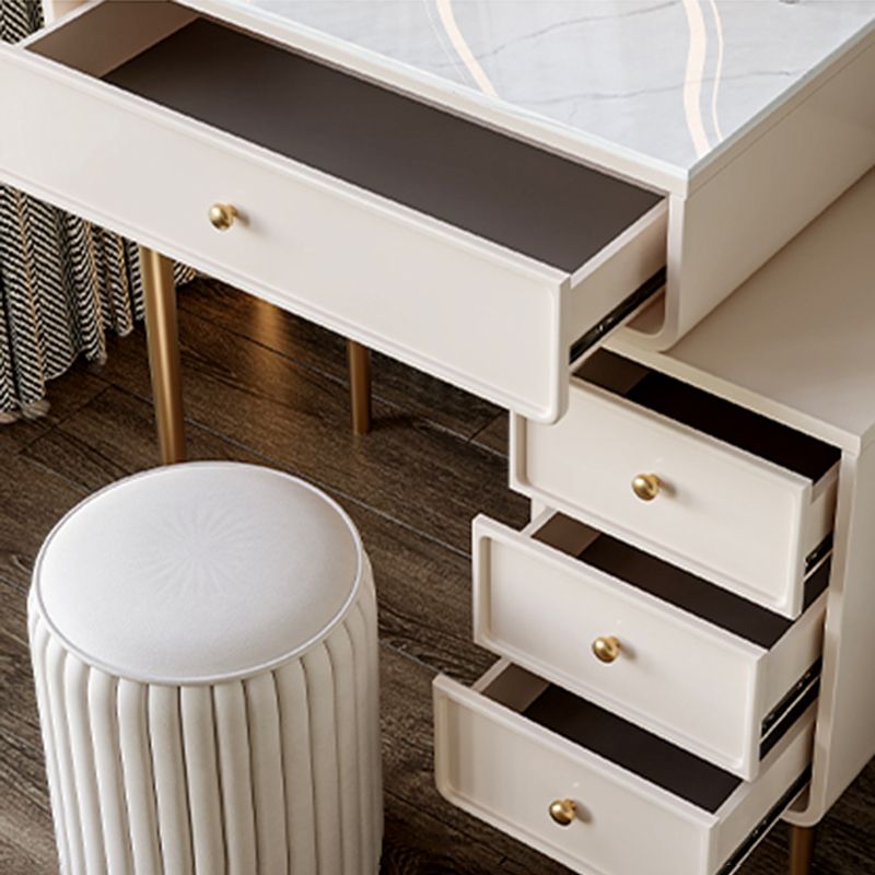 Luxurious Vanity Makeup Dressing Table Solid Wood Dresser with Metal Legs