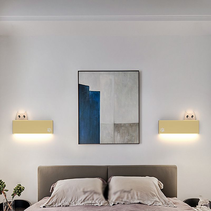 Forma a forma di gatto Light Kids Style Metal 1 Light Wall Monte Light