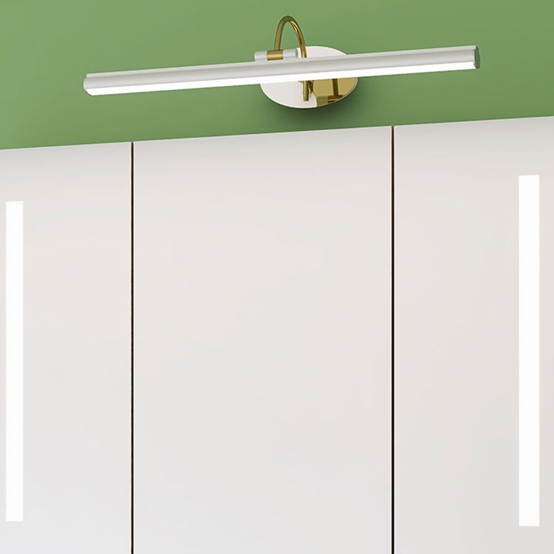 Idea illuminazione a parete in metallo in metallo lineare moderna 1- Light Montaggio a parete specchio lampada