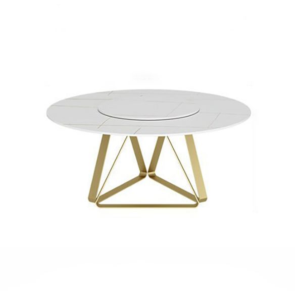 Modern Style Sintered Stone White Dining Room Set with Round Table Home Dining Table Furniture