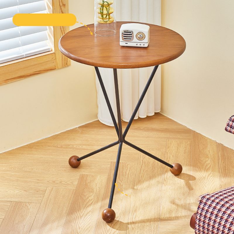 Scandinavian Solid Wood Round End Table Cross Legs Side Table
