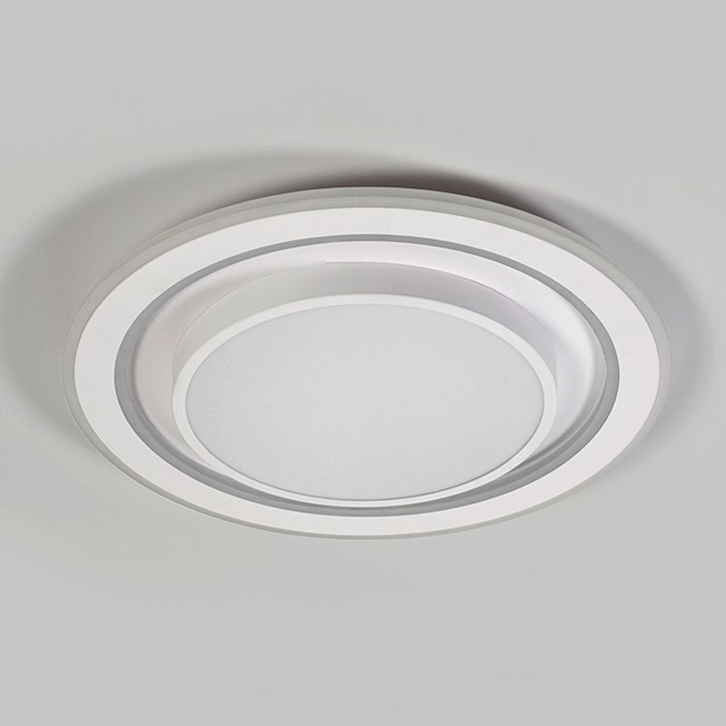 Plafonnier encastré de forme géométrique en métal, éclairage encastré moderne à 1 lumière en blanc