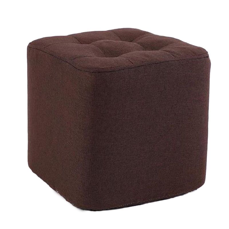 Modern Pouf Ottoman Cotton Fade Resistant Upholstered Tufted Square Ottoman