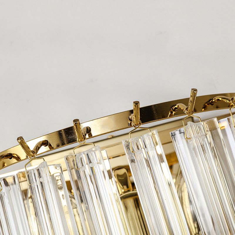 Goldene Staggerwandlampe im modernen künstlerischen Stil Elektroplat Eisenwandlicht mit Kristallschatten