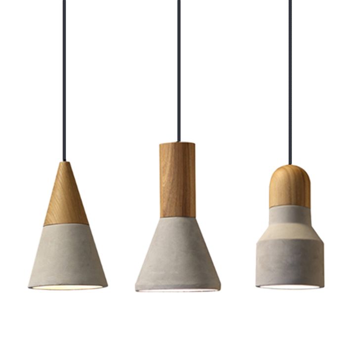 Grey Cement Pendant Light Modernist Suspension Pendant for Bedroom Foyer