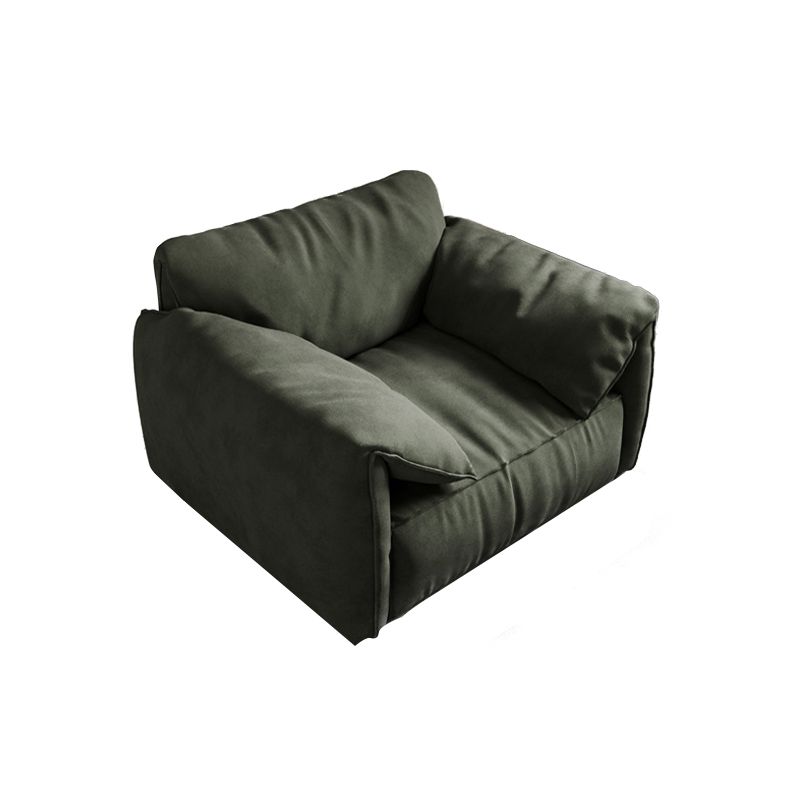 Forest Green Modern Sofa 39"W with Tight Back Wide Square Arm