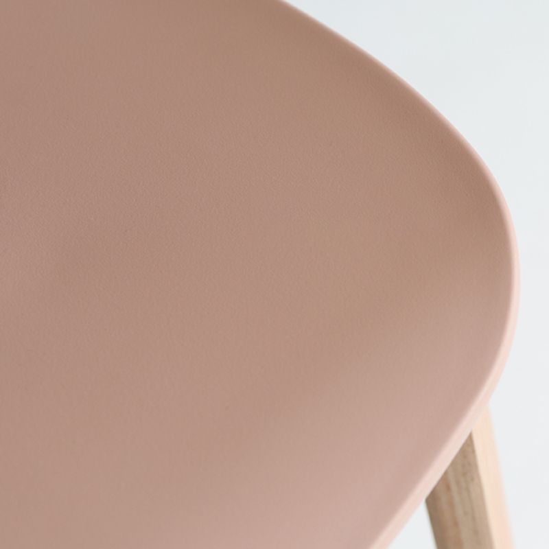 Plastic Low Back Bar Stools Scandinavian Beech Wood Base Barstool