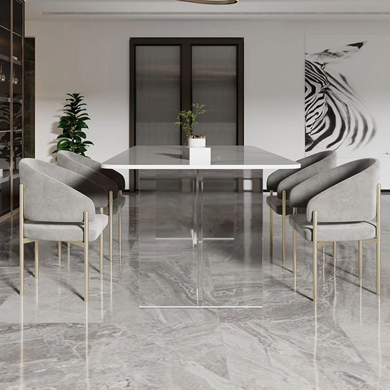 Luxury Style Metal Arm Dining Chair with Upholstered for Dining Room
