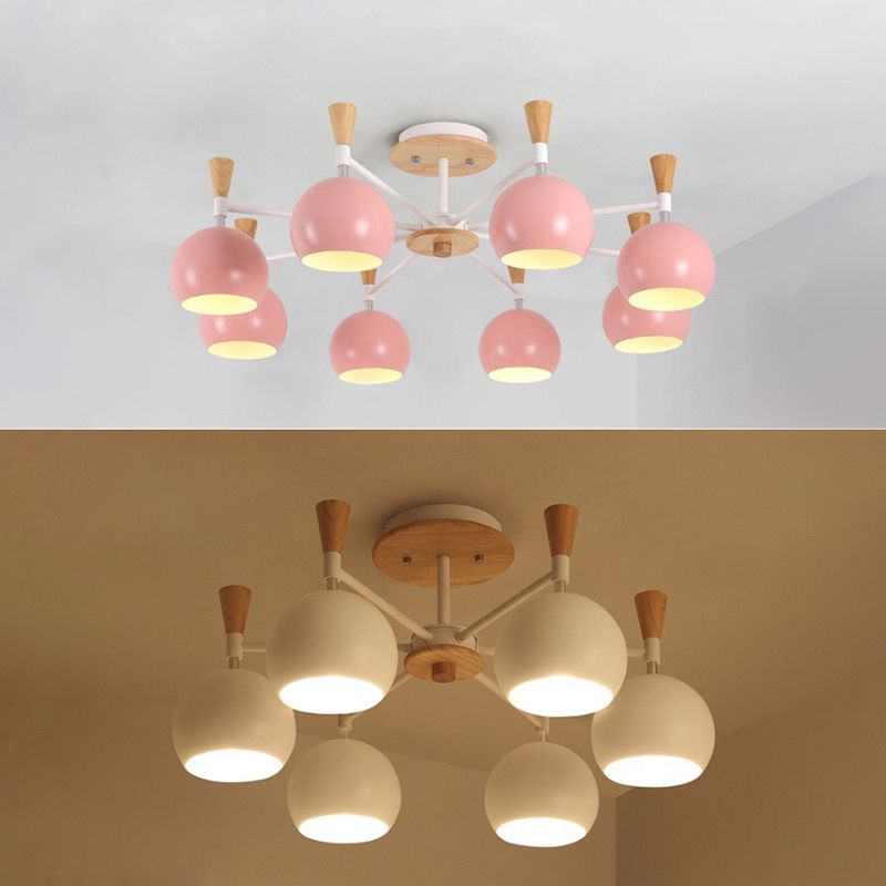 Lampaggio a forma di palla Light Light Nordic Style Nordic Apparecchiatura a sospensione in legno