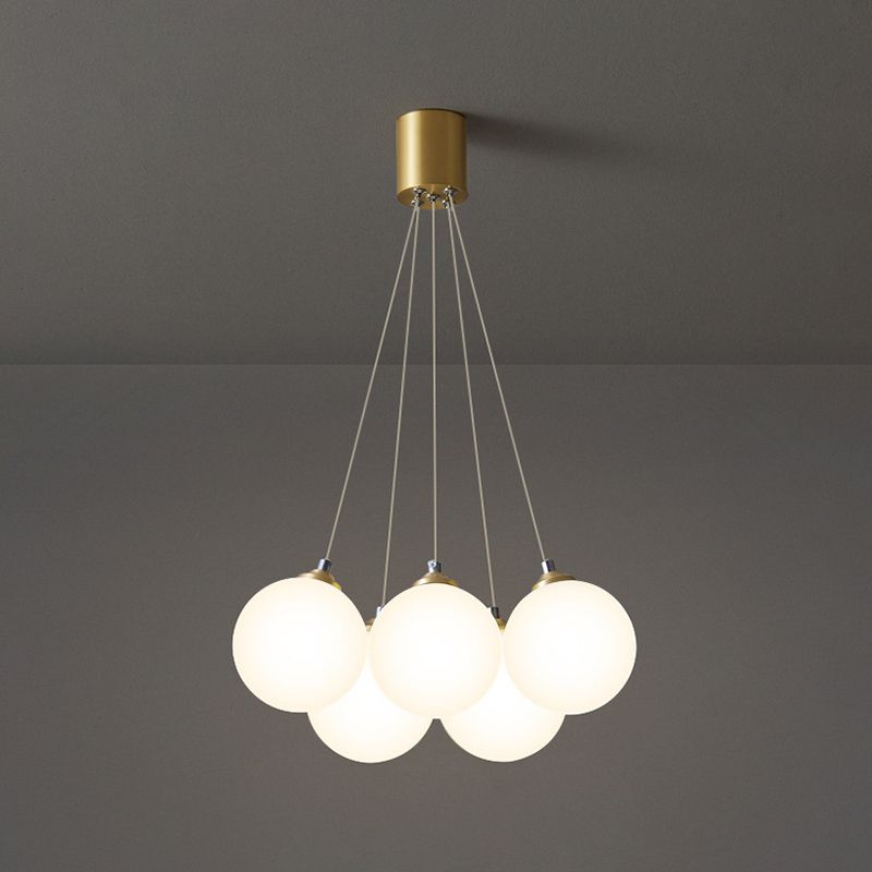 Luz de colgante de globo de cobre en la moderna lámpara colgante de vidrio de vidrio de lujo