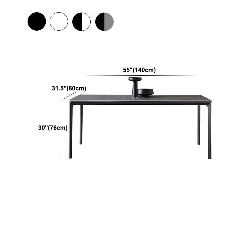 Mesa de comedor rectangular moderno de piedra Mesa mate de 4 patas para cocina