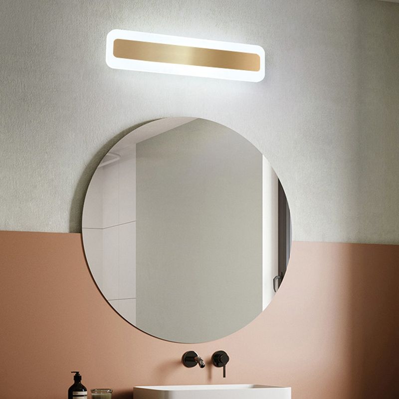 Style moderne simple 1-Light Linear Shade Mur Murce Mirror Murror Murning in Gold