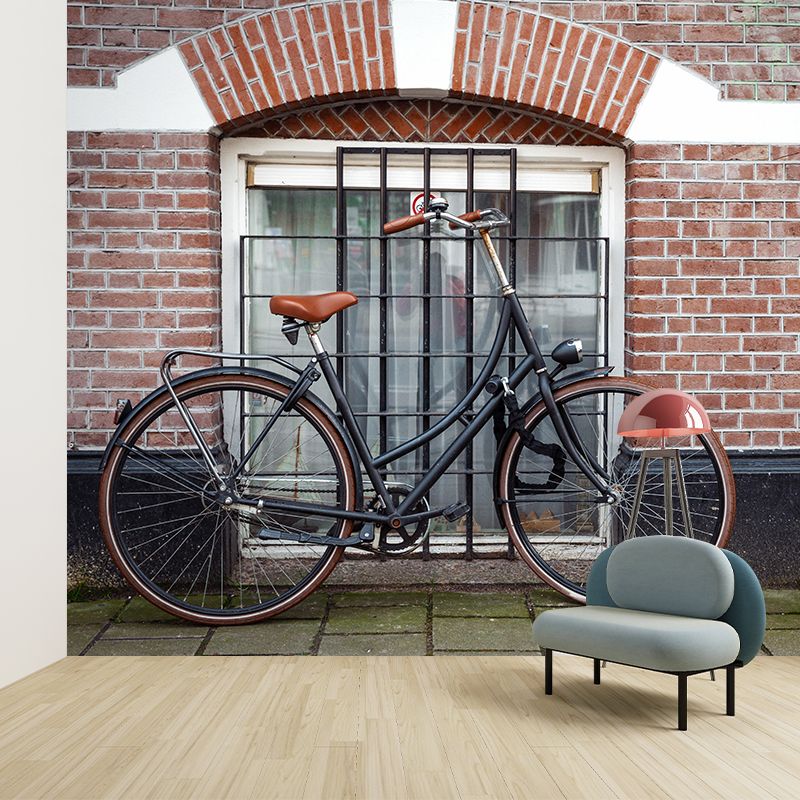 Bicycle Printed Mural Decal Industrial Decorative Wall Covering for Accent Wall