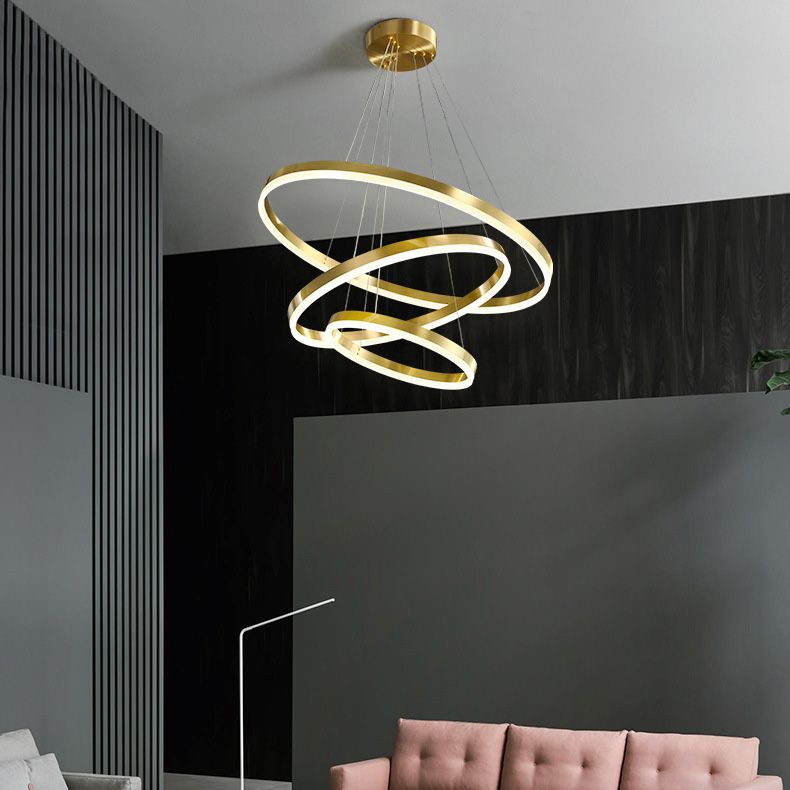 Postmodern Orbicular Suspended Lighting Fixture Acrylic Hanging Ceiling Fixture for Restaurant