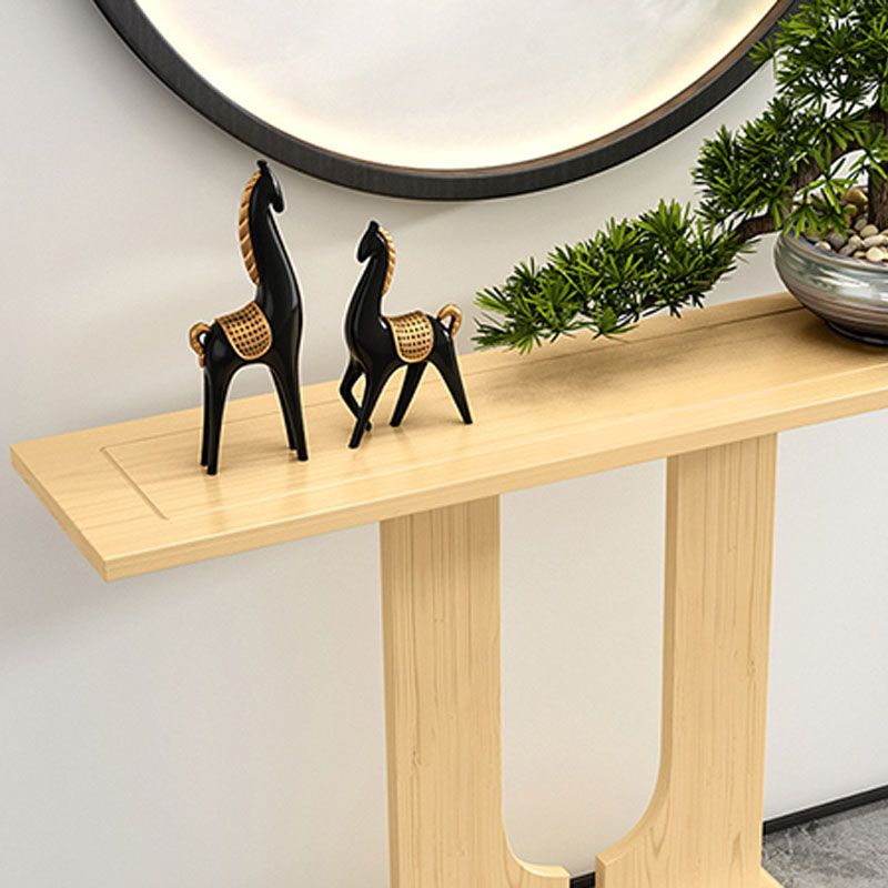 12" W Rectangle Console Table Pine Mid-Century Modern Accent Table for Hall