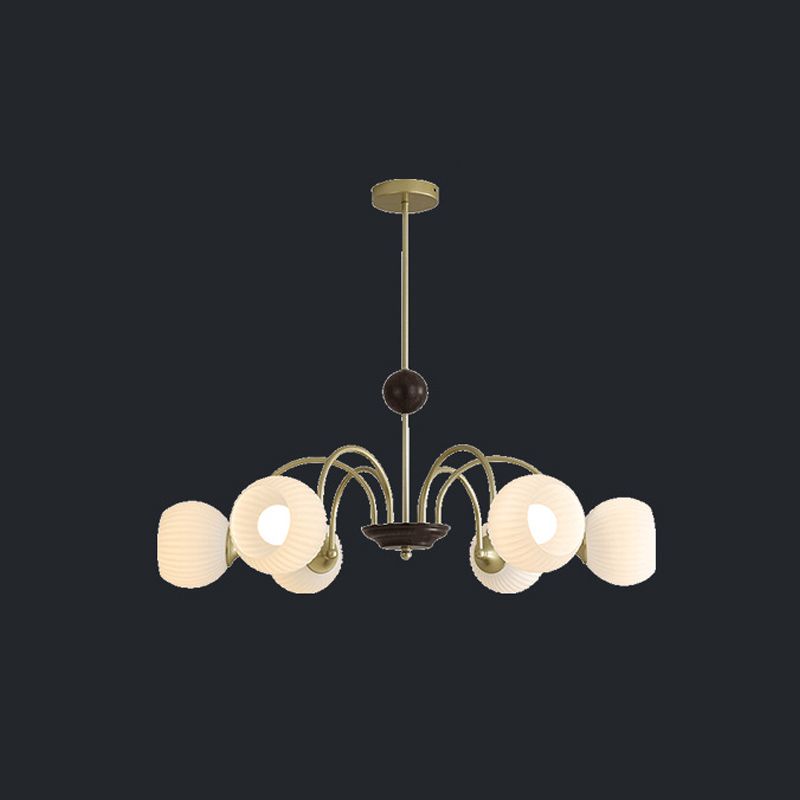 Contemporary Nordic Hanging Light Globe Glass Chandelier for Living Room