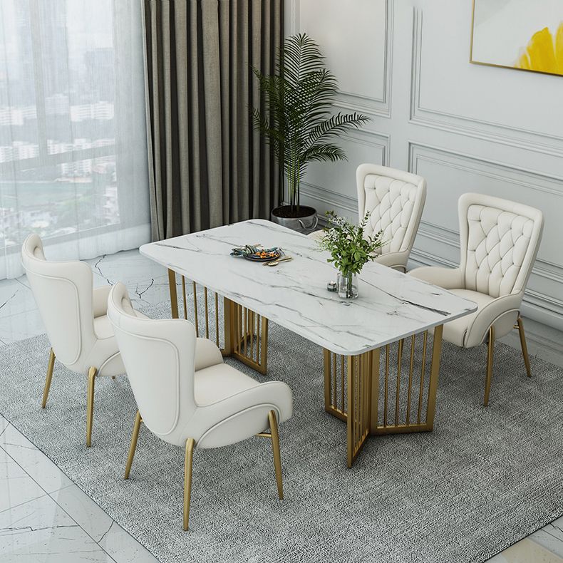 Noordse stijl metalen eetkamerstoelen Tufted Parsons armstoel voor restaurant