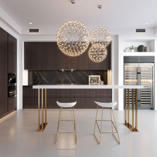 1/3 Pieces Bar Stool and Table Set with Solid Wood, Glam for Dining Room