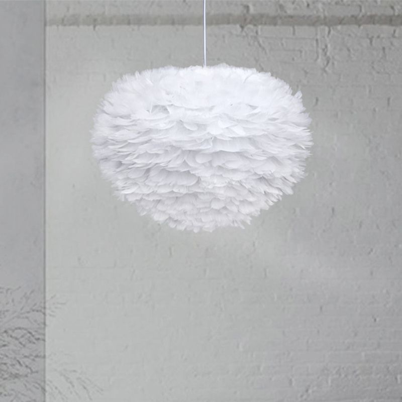 Weißer Kugel Pendel Licht minimalistisch 14 "/18" /21.5 "breit