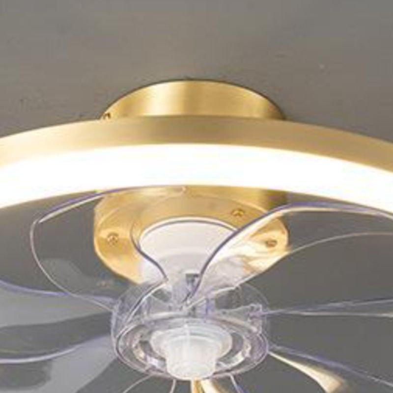 LED Deckenventilator mit Beleuchtung Rund Gold Modern Metall 7-Flügel