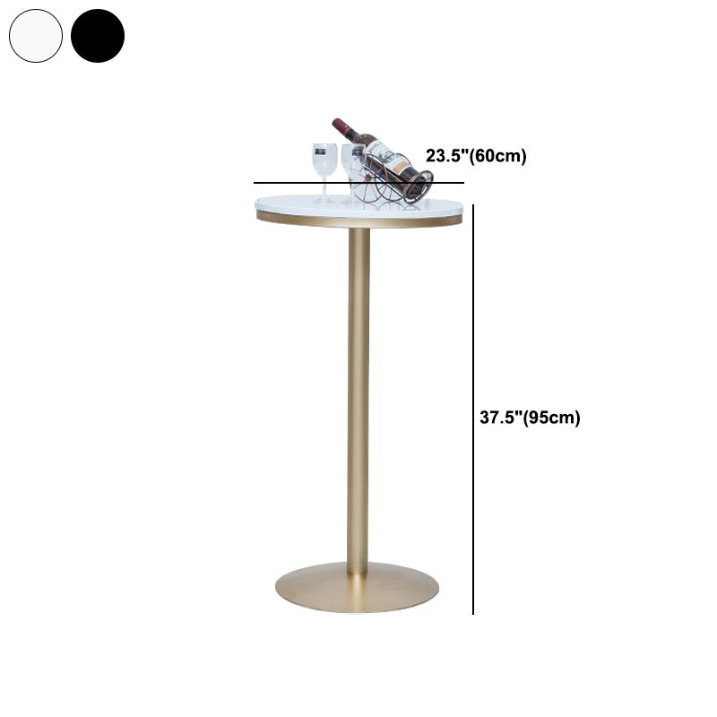 Bar Height Pub Table Glam Metal Pedestal Bar Table for Indoor