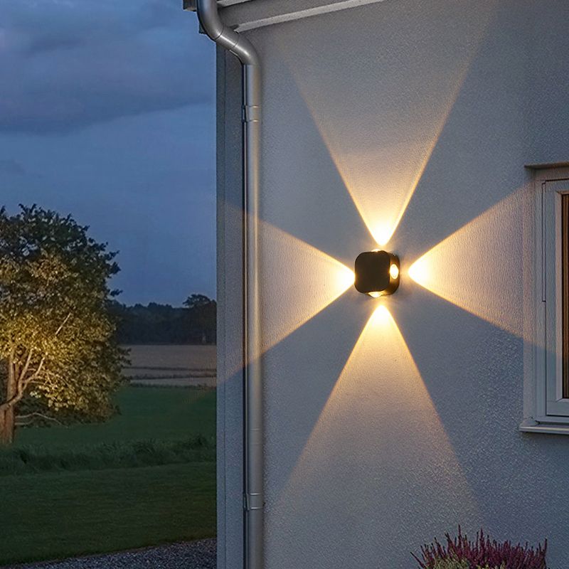 Square Shape Metal Wall Lighting Modern Style Multi Lights Wall Mounted Lighting