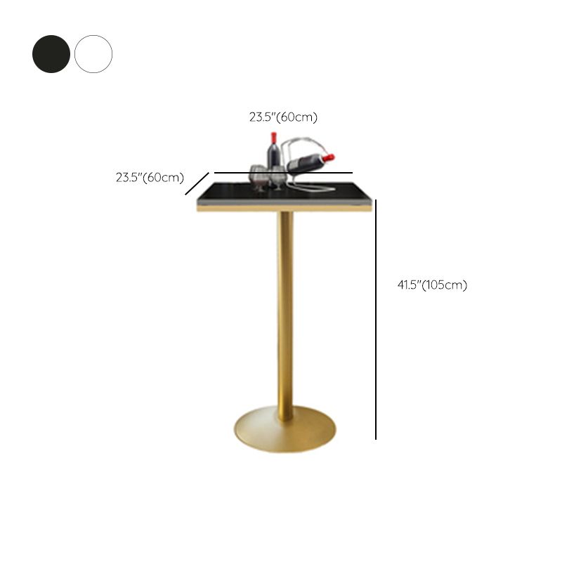 Glam Style Bar Table Set 1/2/3/5 Pieces Square Bar Table with Metal Stools