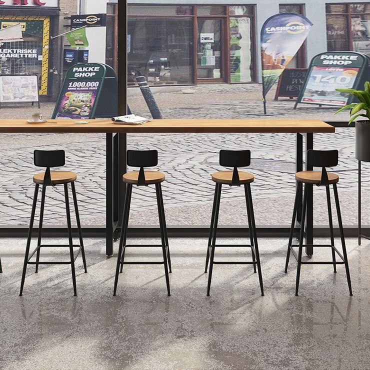 Modern 1/7 Pieces Bar Table Set Rectangle Wood Counter Table for Milk Tea Shop