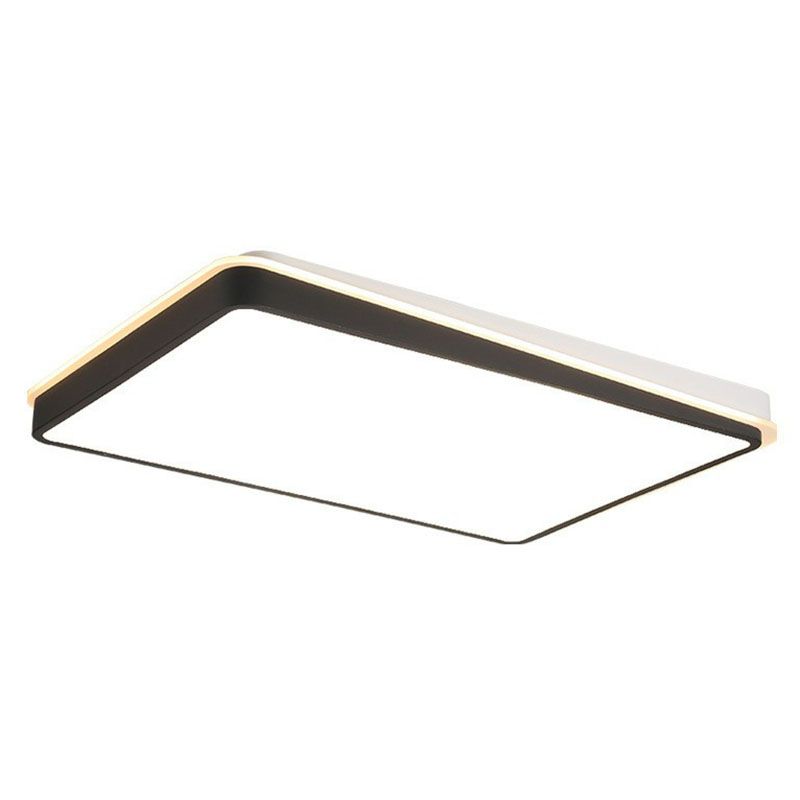 Éclairage encastré quadrilatère en métal Luminaire encastré minimaliste à LED noir et blanc