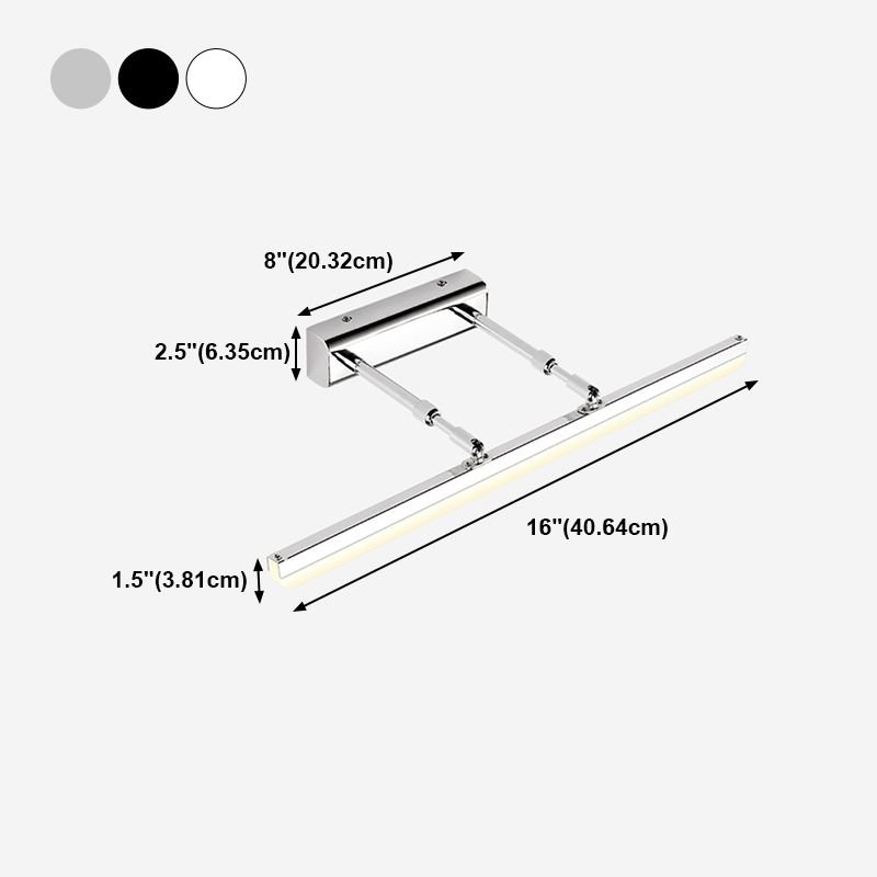 1 Light Tube Vanity Lighting Fixtures Modern Style Metal Vanity Mirror Lights
