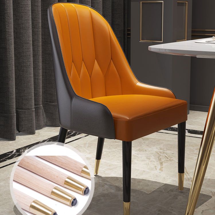 Silla de comedor de madera de estilo escandinavo, silla Parsons sin brazos (juego de 2)