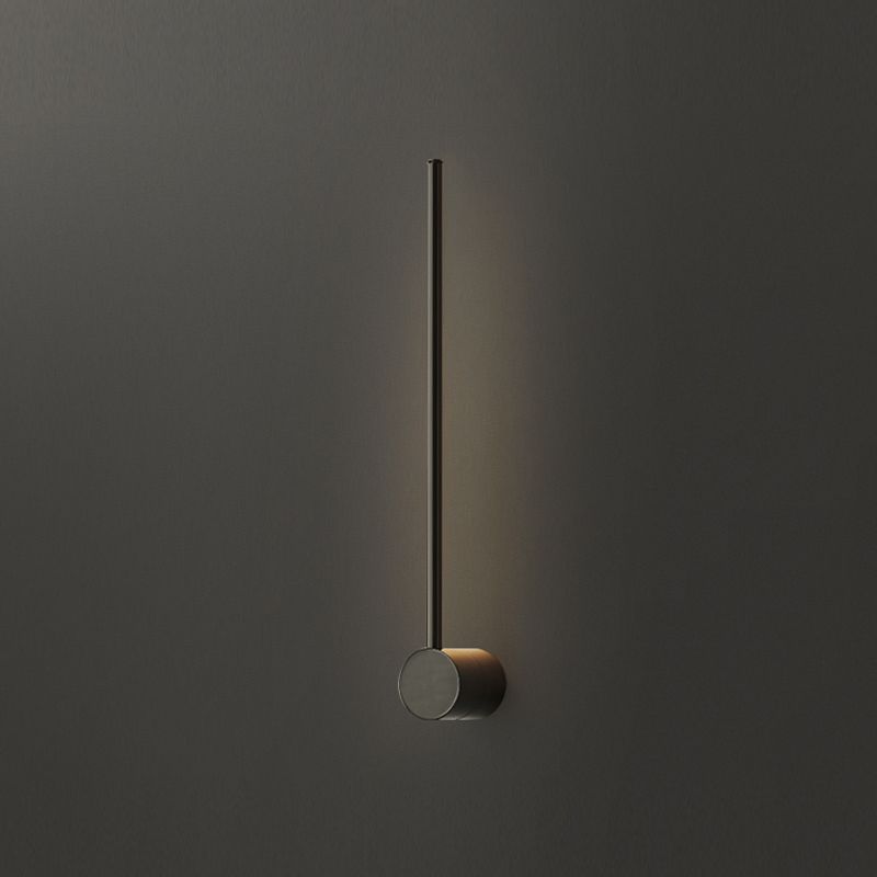 Nordic Style Wall Light Minimalist Straight LED Wall Sconce with Brass for Bedroom