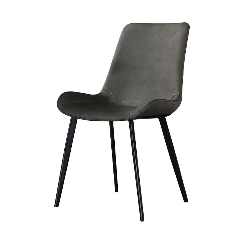 Sillas de comedor de estilo moderno, sillas laterales sin brazos con patas de metal para cocina
