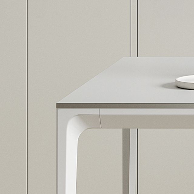 Modern Style Dining Table Sintered Stone Rectangle 4 Legs Table