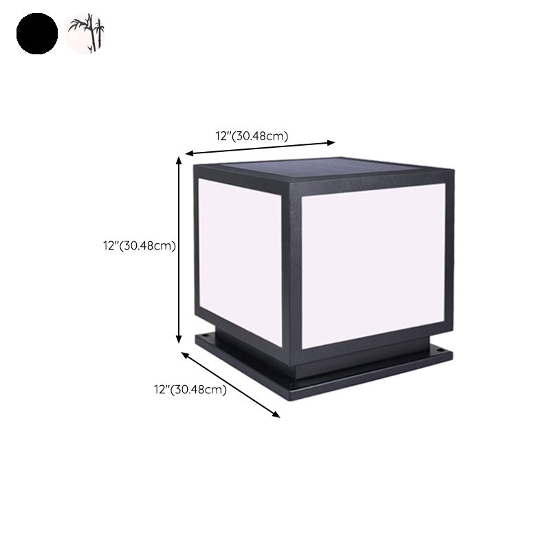 Contemporary Pillar Lamp Creative LED Solar Lighting Fixture for Garden