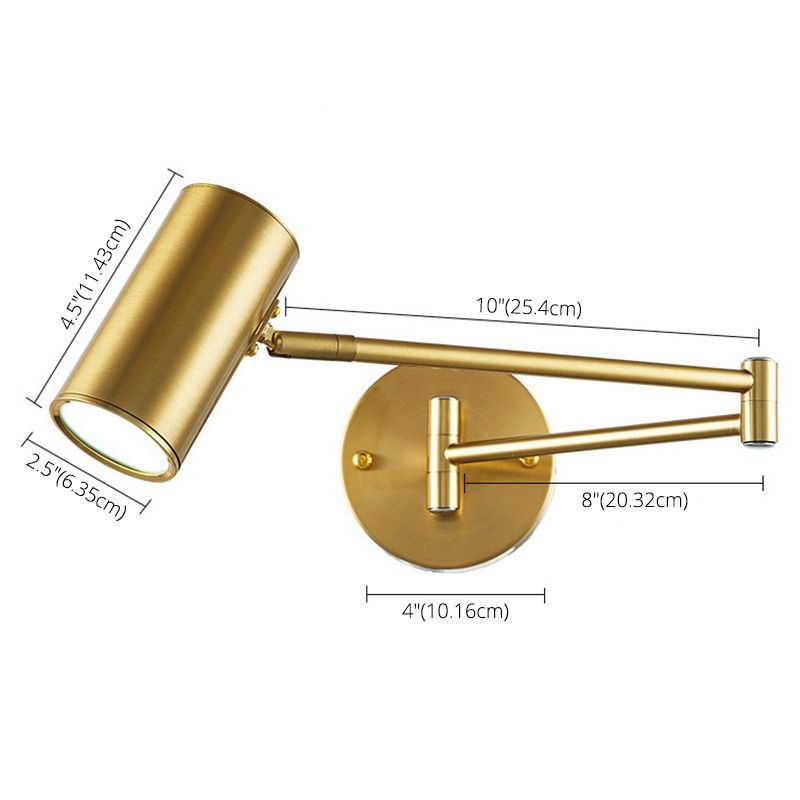 Swing Arm Wall Sconce Modern Minimalist Style Metal 1 Light Sconces for Bedroom