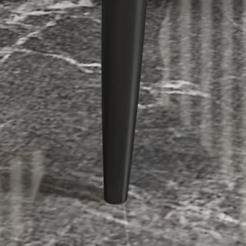 Faux Leather Dining Chairs Industrial Open Back Arm Chair with Black Legs