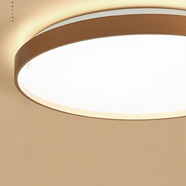Plafonnier rond simple en métal pour salle d'étude, éclairage LED encastré avec diffuseur en acrylique