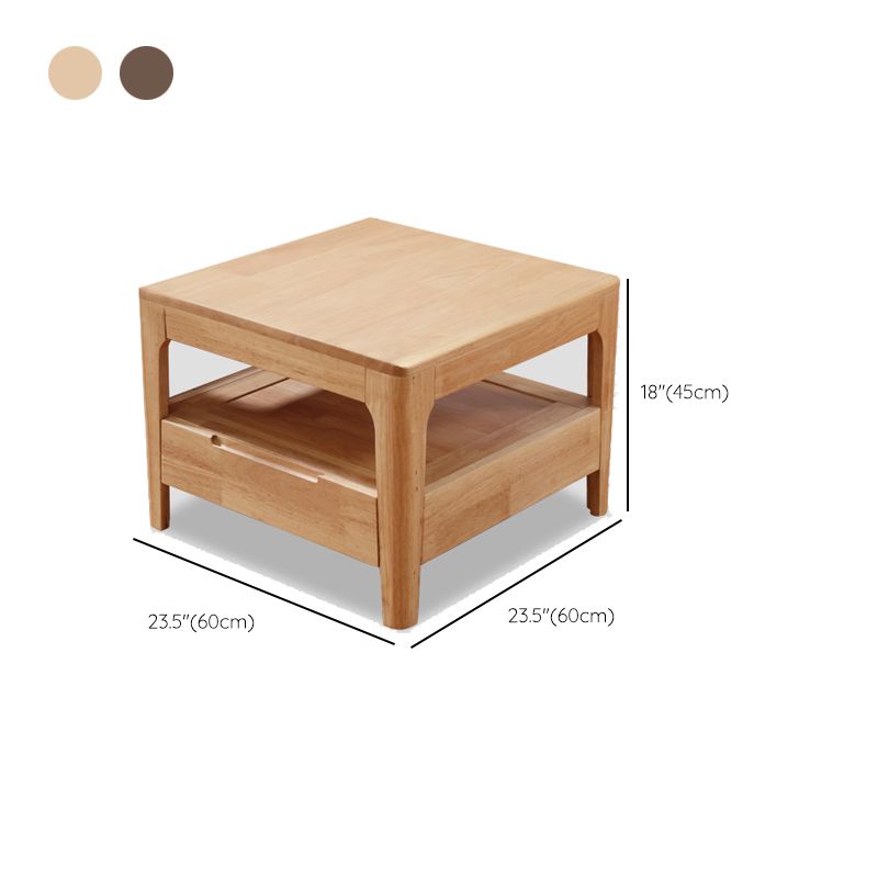 Modern 23.62" Wide End Table Sqaure 4 Legs Side Table with 1 Drawer