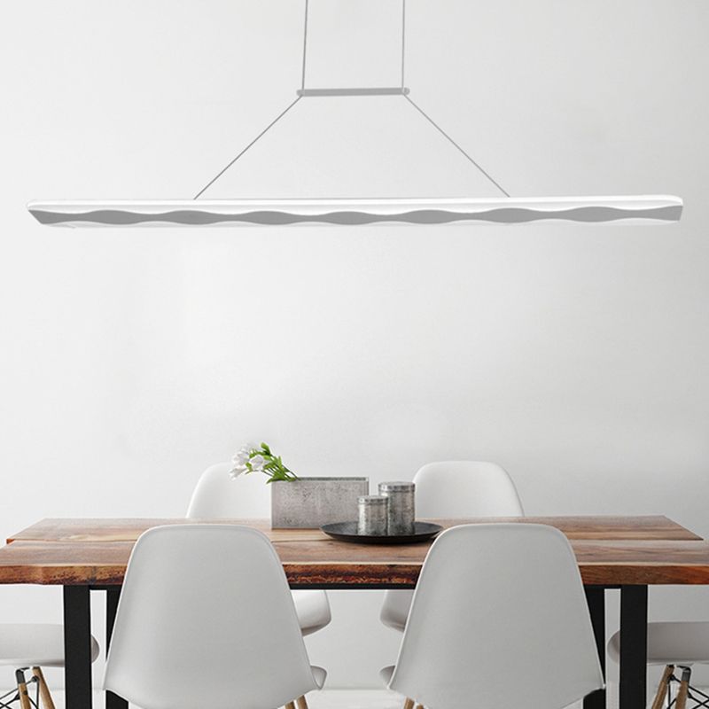 Luz de la sala de estar lineal LED acrílico LED moderno colgante en luz cálida/blanca, 39 "/47" de ancho