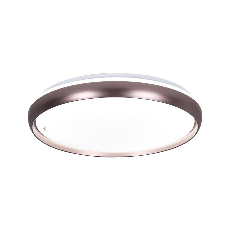 Slim Round Ceiling Lamp Modernism Metallic LED Dark Brown/Copper/Dark Gold Flush Mount Lighting Fixture for Parlor