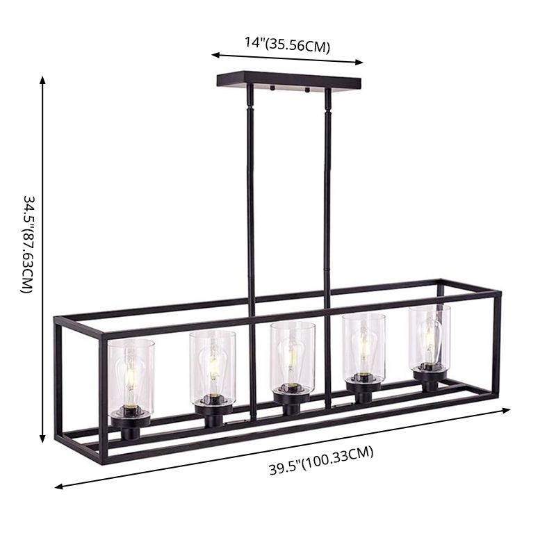 Lampadini del lampadario lineare industriale Smoke Glass Isola Lampadri per sala da pranzo