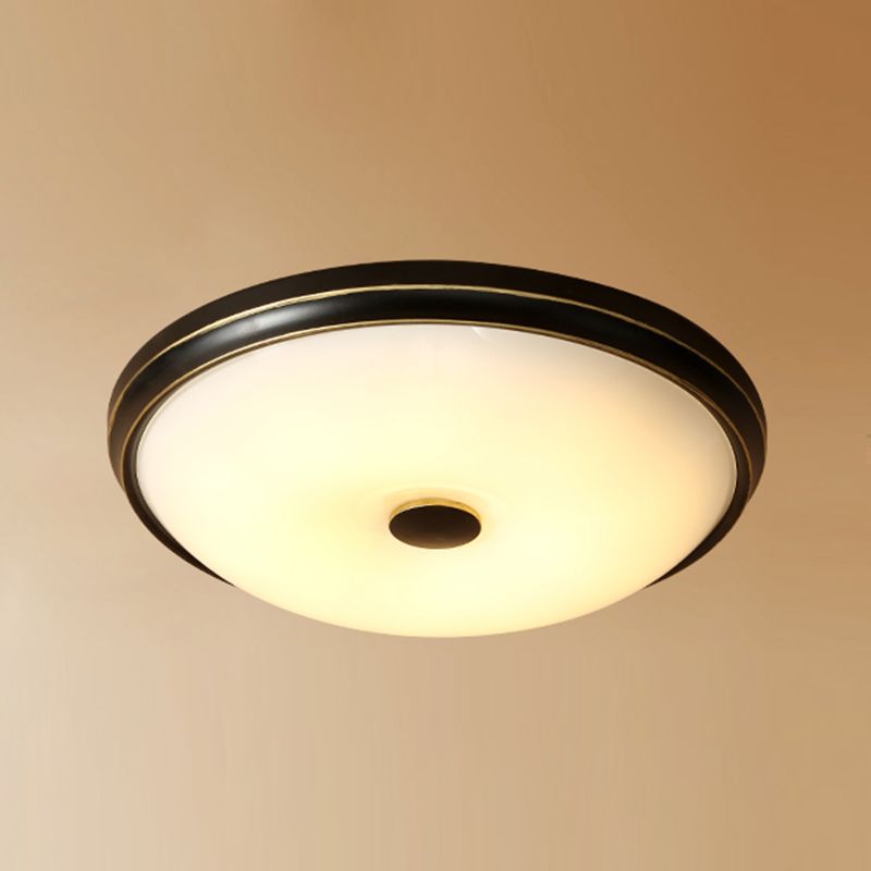 American Rustic Style Ceiling Light White Glass Dining Room Flush Mount Ceiling Lamp