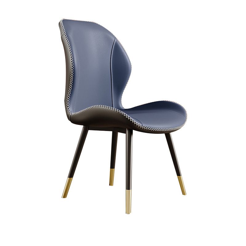 Glam Style Chair Leather Wingback Dining Chair for Kitchen Use