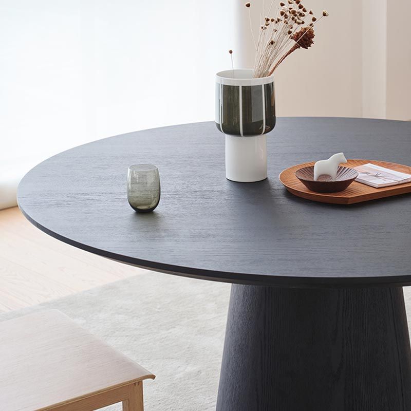 Contemporary Round Dinette Table Solid Wood Pedestal Dining Table