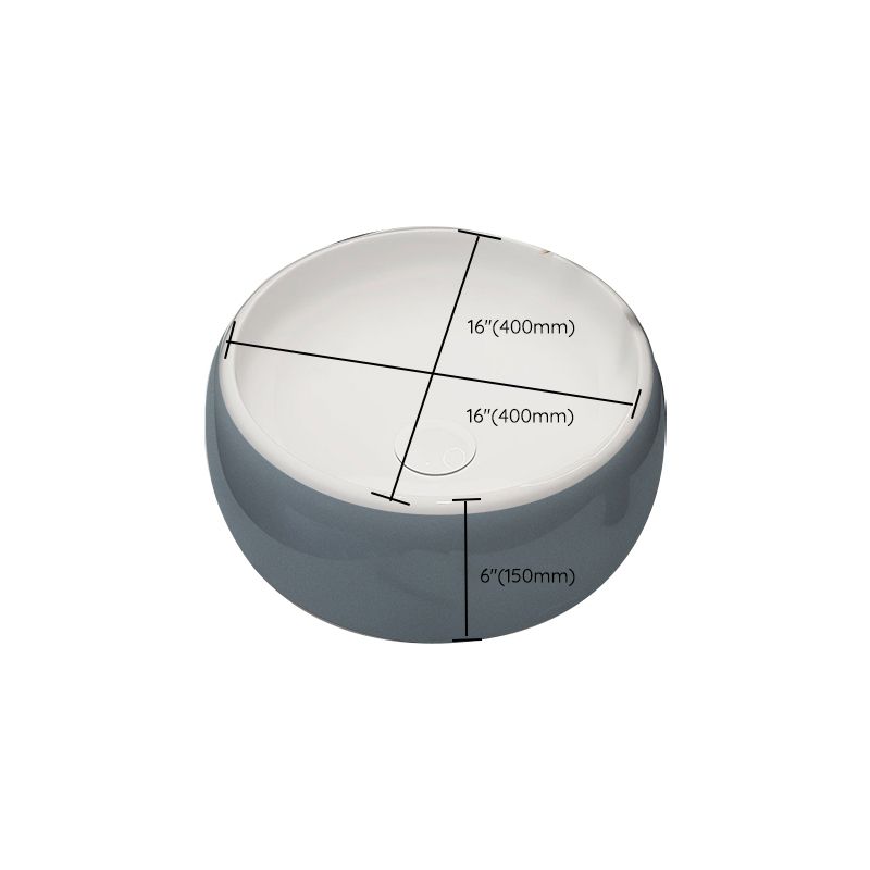 Modern Style Vessel Bathroom Sink Round Ceramic Vessel Bathroom Sink